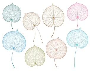 Delicate leaf silhouettes in pastel hues