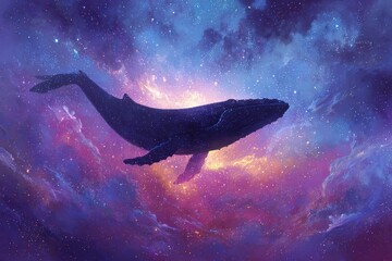 Whale in the Cosmos - A Dreamlike Journey Through Space.