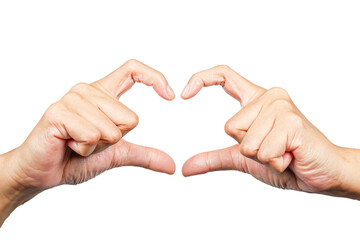 love hand gesture or finger gesture, hand sign isolated on transparent background