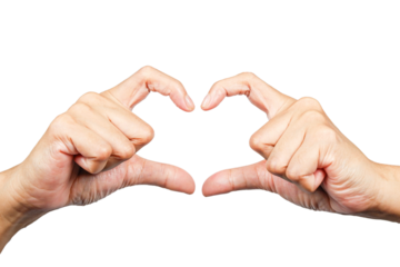 love hand gesture or finger gesture, hand sign isolated on transparent background