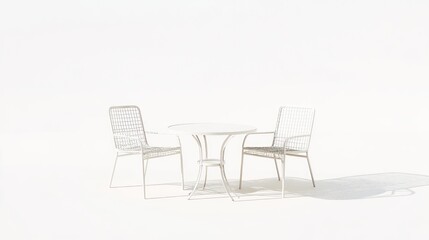 Empty outdoor metal dining set