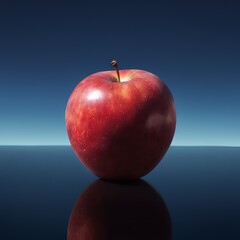 red apple on a black background