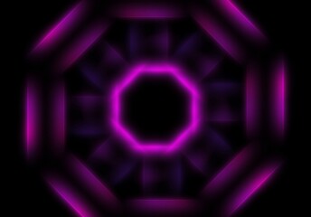 abstract geometric neon light lines kaleidoscope mandala art Vibrant neon spiral design with glowing purple, pink, and yellow rays. Perfect for futuristic backgrounds, posters, or digital art