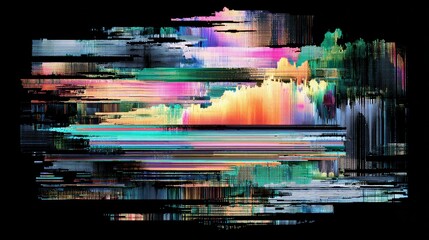Abstract Digital Glitch Art with Vibrant Pixel Aesthetic Display