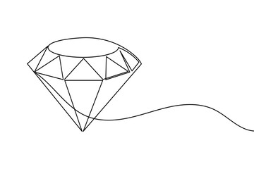 Diamond line art illustration isolated on white background