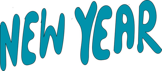 Happy New Year Doodle Art PNG | Festive Greeting Hand Drawn Illustration