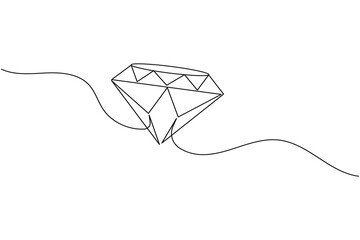 Diamond line art illustration isolated on white background
