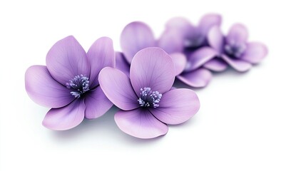 Obraz premium Purple flowers on a white background.
