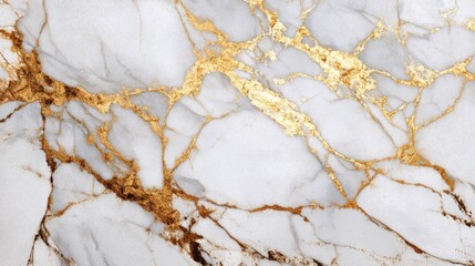 This stunning marble surface features a blend of white and gold veining, perfect for adding elegance to interiors. Ideal for countertops or accent pieces in modern design.