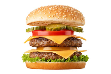 hamburger on white background