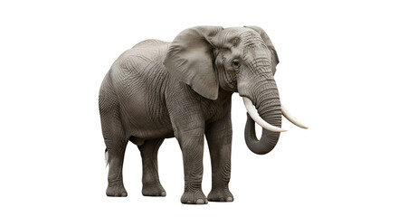 Fototapeta premium Adult African elephant standing isolated PNG with Transparent Background