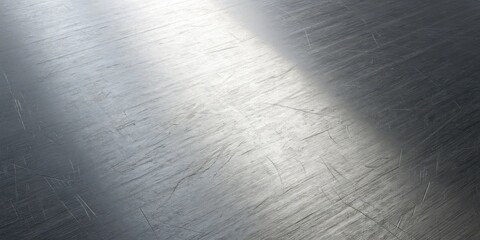 A close up shot of a scratched metal surface with a bright light shining on it