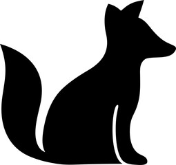 Fox Sitting Silhouette Vector | Wild Animal Shape | Forest Wildlife Clipart