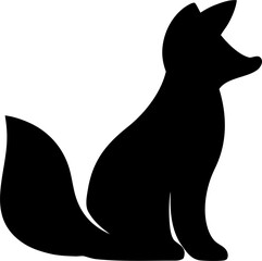 Fox Sitting Silhouette Vector | Wild Animal Shape | Forest Wildlife Clipart