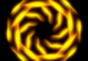 abstract geometric neon light lines kaleidoscope mandala art Vibrant neon spiral design with glowing purple, pink, and yellow rays. Perfect for futuristic backgrounds, posters, or digital art
