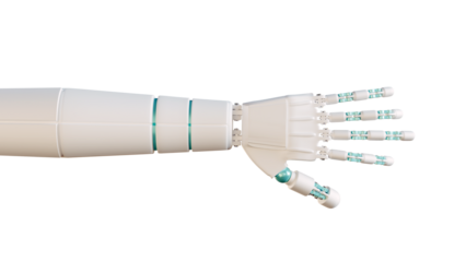 AI robotic arm isolate on white background