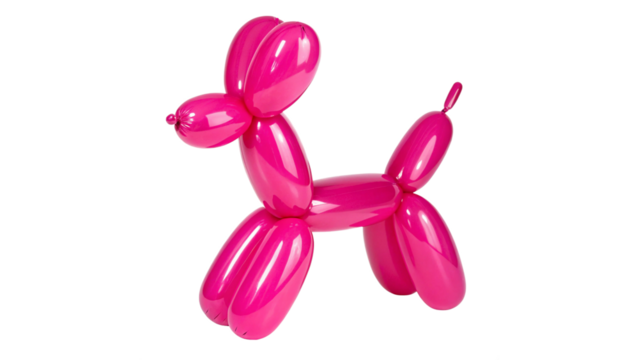Twisted Balloon Dog Sculpture – Shin Style Art Isolated on Transparent Background