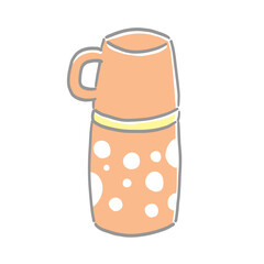 カラフルな水筒のイラスト