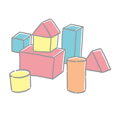 カラフルな積み木のイラスト