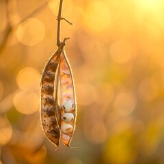 Dried seed pod in sunlight