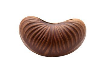 Obraz premium Close-up view of a handcrafted, brown ceramic object, showcasing intricate, radiating lines.