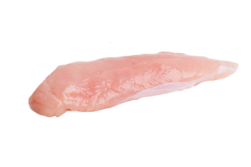 Photo of chicken with a high-resolution camera stacking focus technic using on a white background.