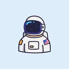 Cartoon Astronaut Vector Space Illustration