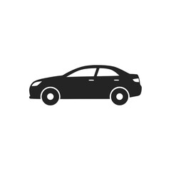 Silhouette of a car icon on transparent background
