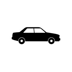 Fototapeta premium Silhouette of black car on transparent background
