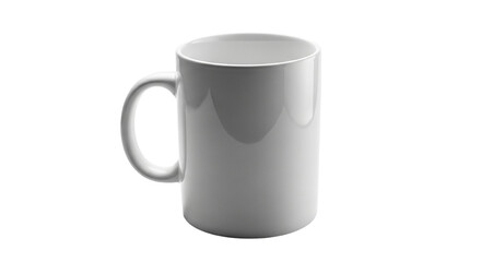 A pristine white ceramic coffee mug awaiting its first brew symbolizing new beginnings and on transparent background