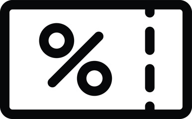 Coupon with a percentage icon illustration