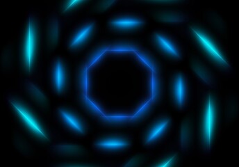 abstract geometric neon light lines kaleidoscope mandala art Vibrant neon spiral design with glowing purple, pink, and yellow rays. Perfect for futuristic backgrounds, posters, or digital art