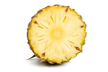 Photo of pineapple taken with a high-resolution camera stacking focus technic using on a white background.