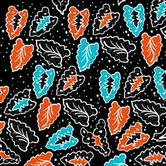 Batik pattern inspired by the shape of leaf. seamless,