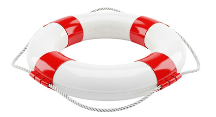 A bright hopeful lifebuoy ready to cast symbolizing safety and rescue from unseen troubles on transparent background