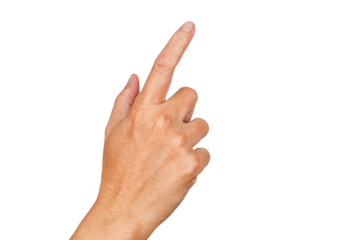 finger touch the screen hand gesture or finger pointing gesture isolated on transparent background