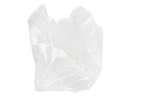 Photo of plastic bag taken with a high-resolution camera using on a white background.