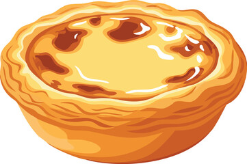 Delicious Egg Custard Tart with Flaky Golden Pastry, Creamy Center, and Classic Dessert Style for Bakery Menu, Cafe Branding, and Gourmet Food Presentation