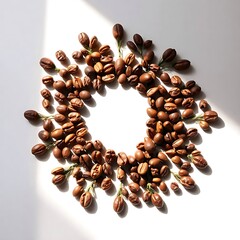 Obraz premium Coffee beans floral mandala abstract decorative design
