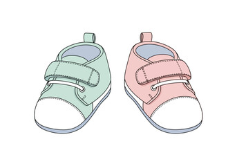 Vector Illustration of Baby Shoes