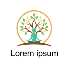 Obraz premium yoga tree logo