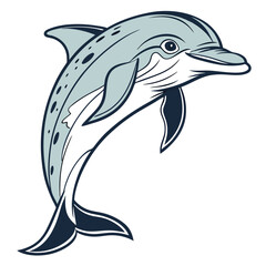 Naklejka premium Playful Dolphin Illustration Marine Life Art for Creative Projects