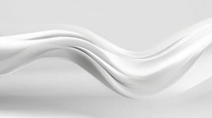 Obraz premium Soft white fabric gracefully drapes in flowing waves, creating a serene and minimalist aesthetic. The gentle lighting enhances the texture and detail of the fabric's movement, evoking calmness.