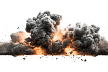 Explosion border isolated on transparent background - Generative AI