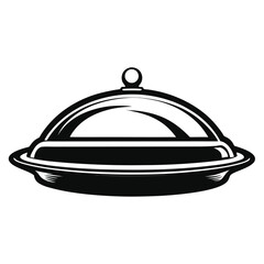 Obraz premium Elegant Serving Dish Emblem with a Classy Design Perfect for Restaurants or Culinary Arts Branding