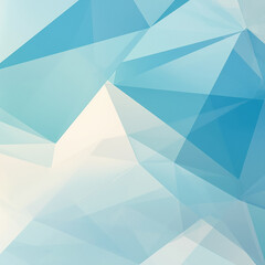 Abstract geometric background with overlapping polygons in cool shades of light blue and white creating a modern and clean design