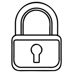 Minimalist black and white padlock icon