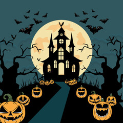 halloween background with pumpkin