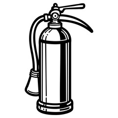 Classic red fire extinguisher cylinder for safety illustrations