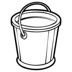 Black and white line drawing of a bucket